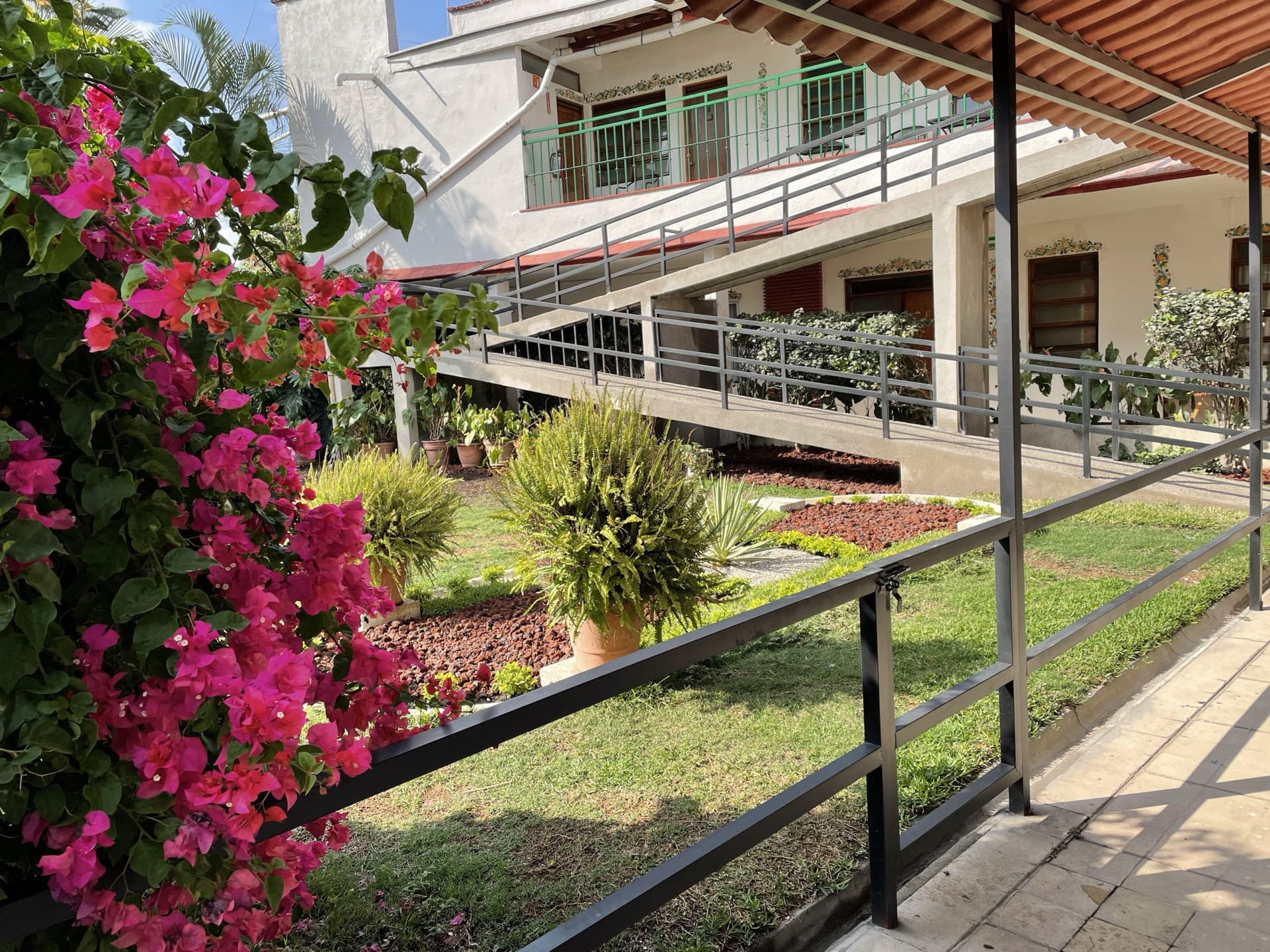 Accessible ramp between gardens
